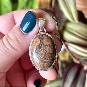 JASPER Crystal Gemstone Pendant on 925 Sterling Silver